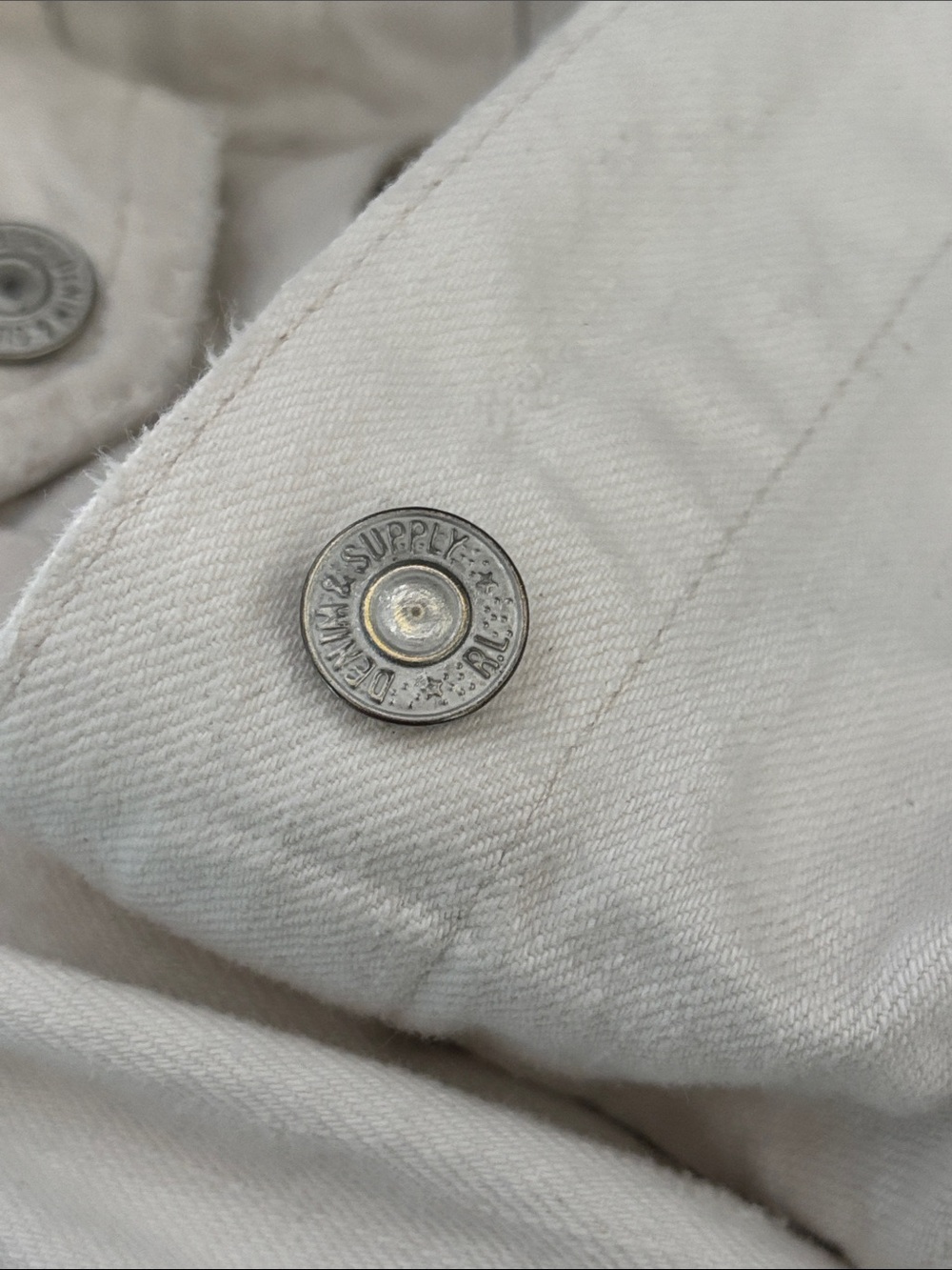 Ralph Lauren Denim & Supply Cream Lightweight Denim Jacket - Picture 6 of 7